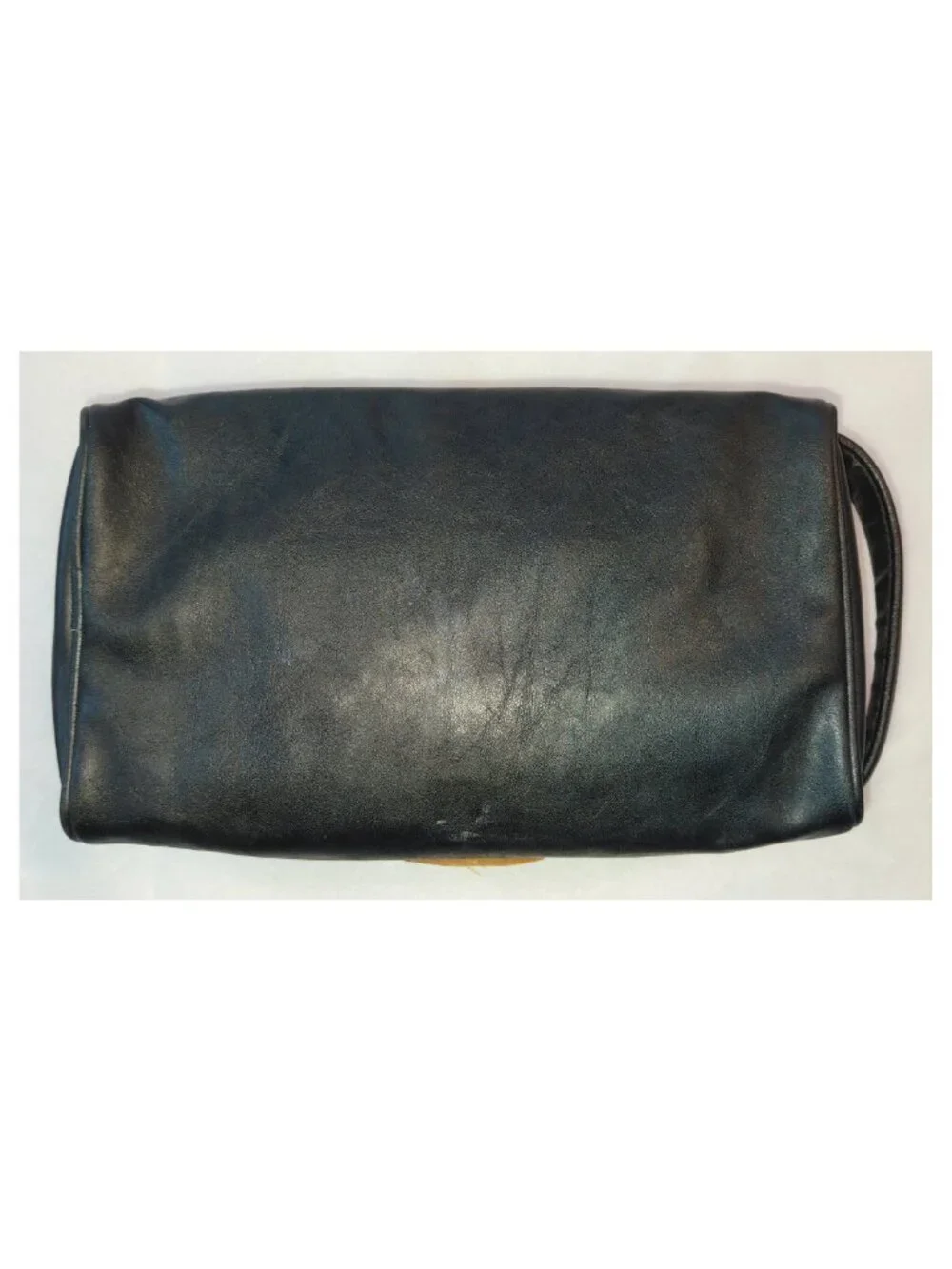 Vintage LaCrosse Black Leather Travel Toiletry Bag Black